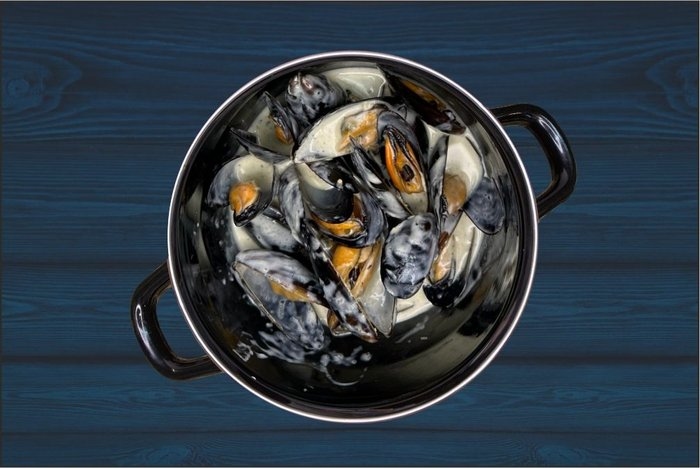 Мидии  в сливочном соусе