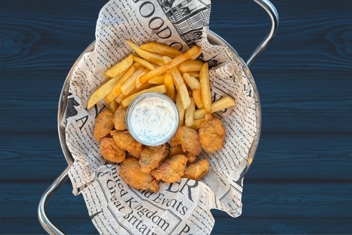 Комбо мидии с картофелем фри